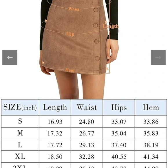 Women’s High Waisted Fashion Faux Suede Plaid Skirt - Picture 7 of 7